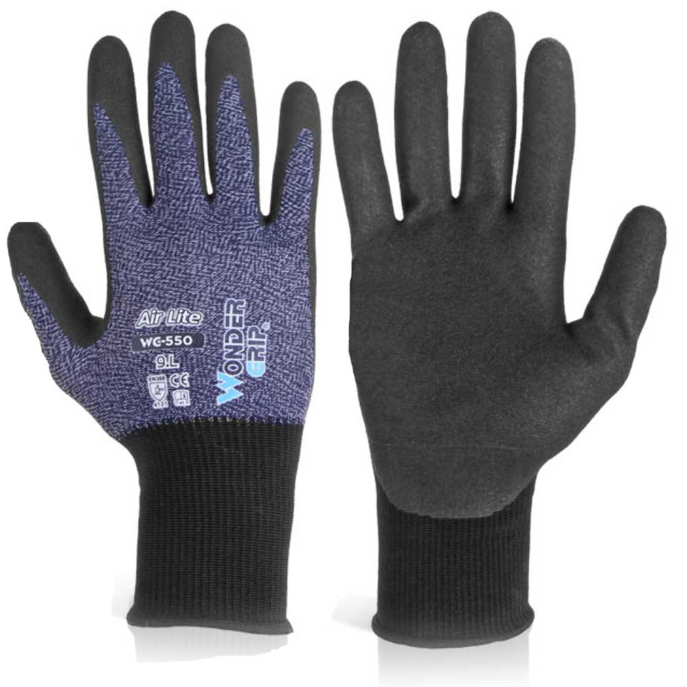 Wondergrip® AirLite 15 Gauge Nitrile Foam Palmed Breathable Gloves